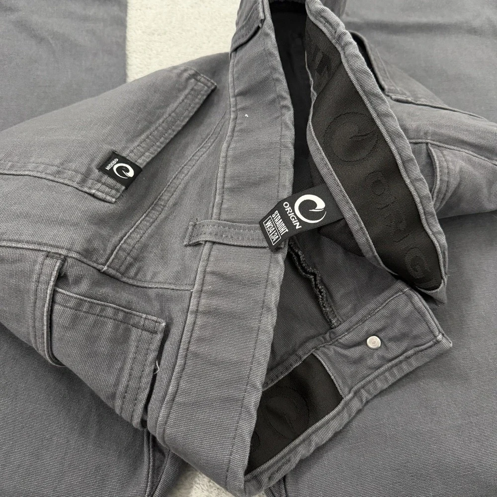Origin Jeans Mens 34x34 Gray Striaght Fit Stretch Waist Denim Pants Made In USA